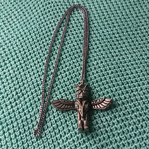 INDIAN JEWELRY TOTEM POLE PENDANT NECKLACE WITH 24" CHAIN NWOT - Picture 4 of 5